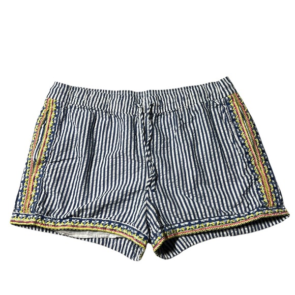 Vineyard Vines Pants - Vineyard Vines Striped Embroidered Shorts Women's Size 4 Blue White Yellow Pink